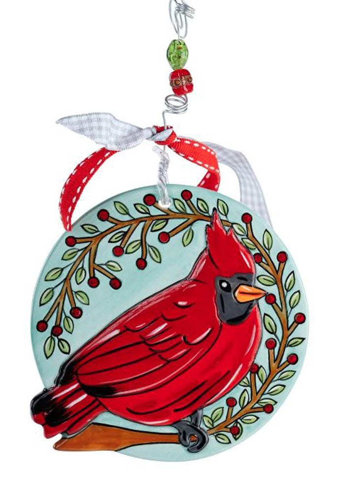 Cardinal Wreath Flat Ornament by Glory Haus