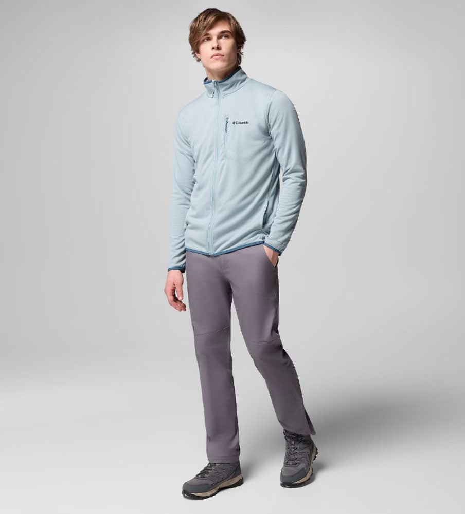 Essential Hike Grid Fleece Full Zip in Crushed Blue by Columbia