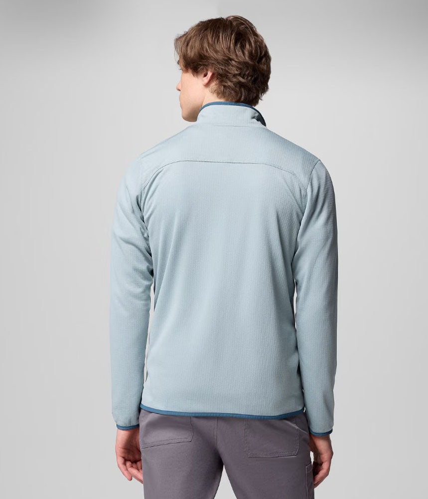 Essential Hike Grid Fleece Full Zip in Crushed Blue by Columbia