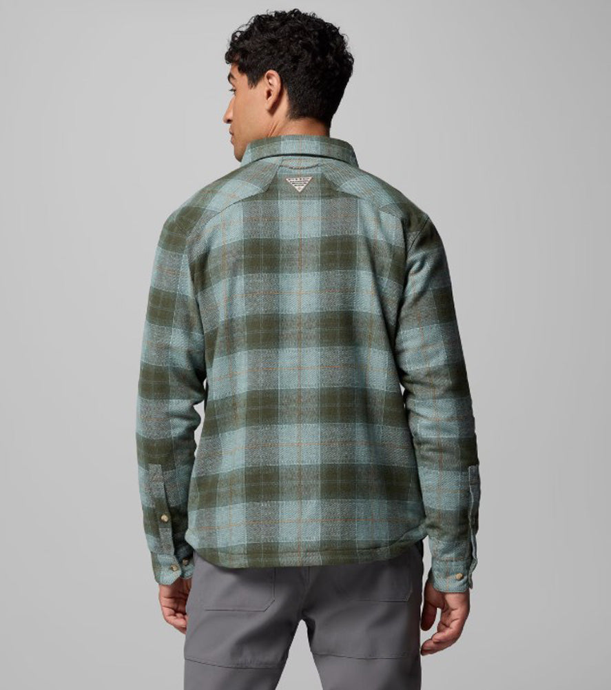 Saddle Point Warm Lined Flannel in Pond Iron Sight Buffalo by Columbia