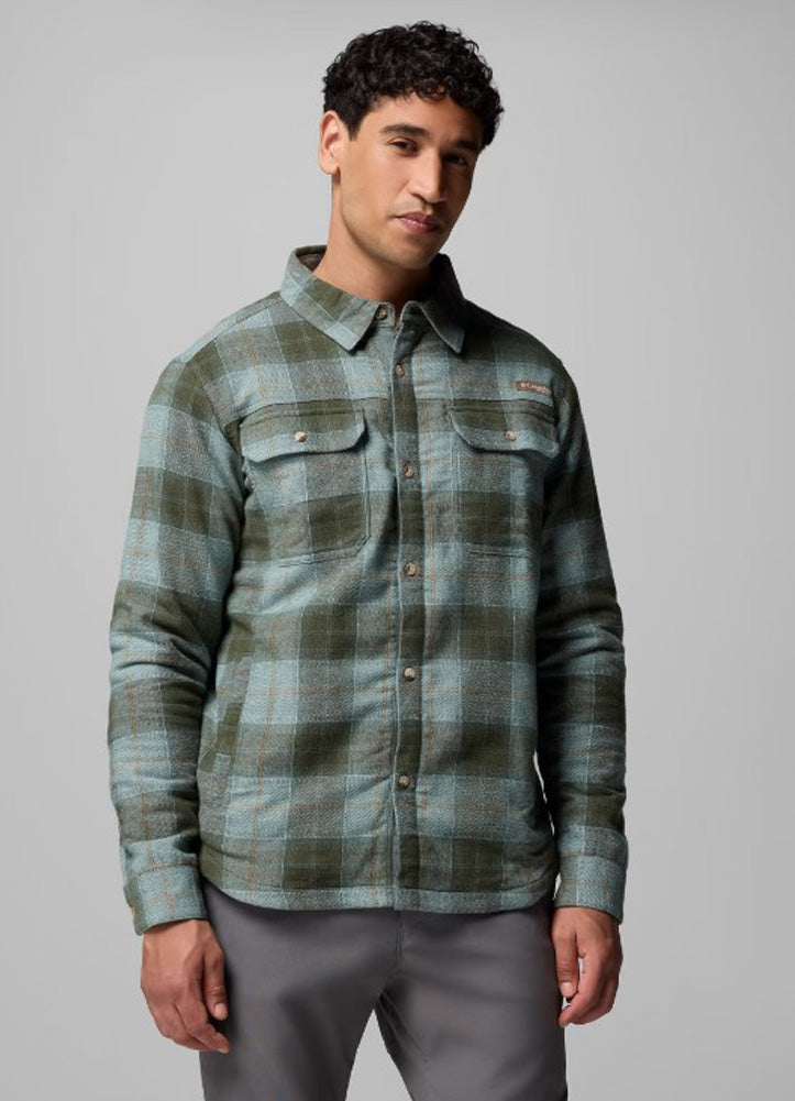 Saddle Point Warm Lined Flannel in Pond Iron Sight Buffalo by Columbia