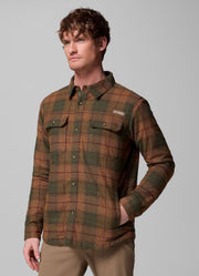 Saddle Point Warm Lined Flannel in Surplus Green Iron Sight Buffalo by Columbia