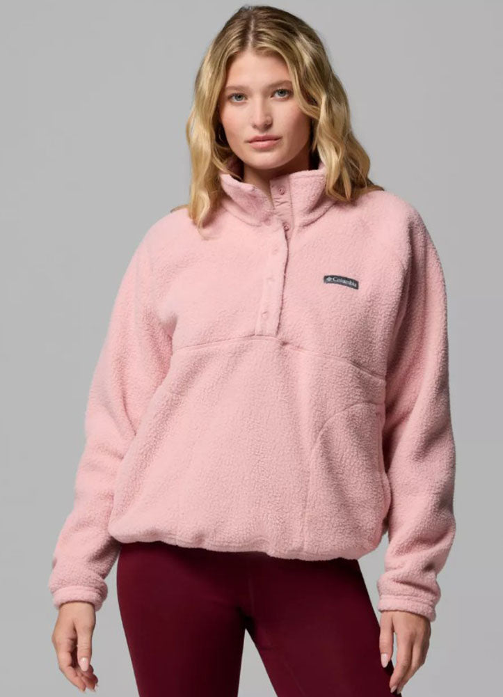 Jasper Ridge Pebbled Fleece Half Snap in Eraser Pink by Columbia