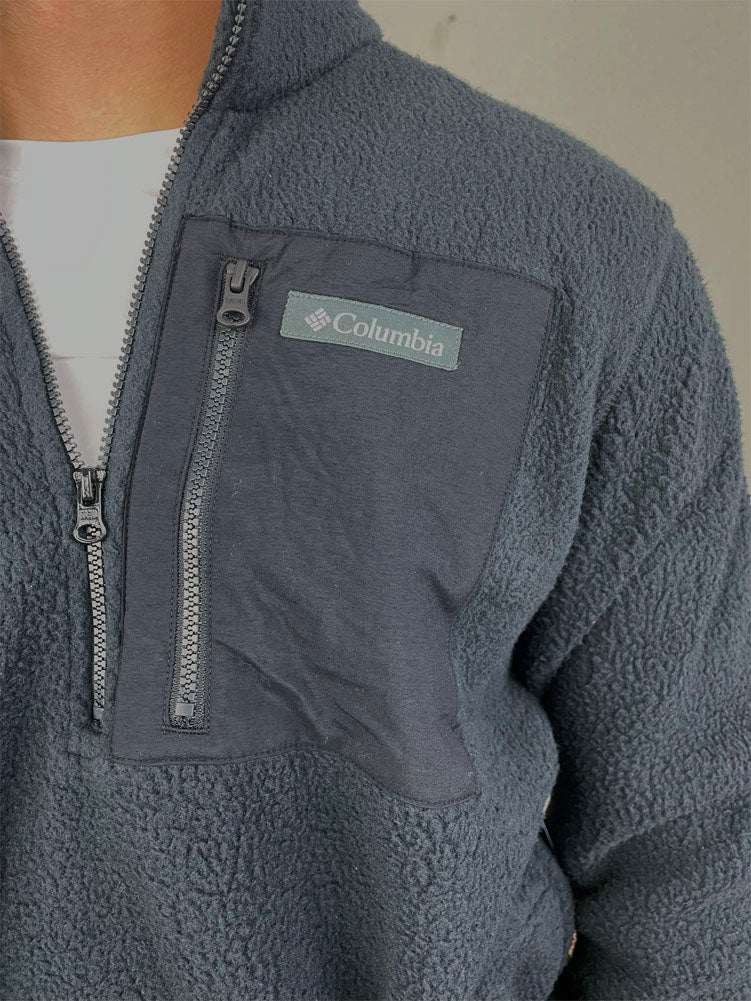 Jasper Ridge Pebbled Half Zip Fleece in Black by Columbia