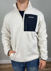 Jasper Ridge Pebbled Half Zip Fleece in Dark Stone/Black by Columbia