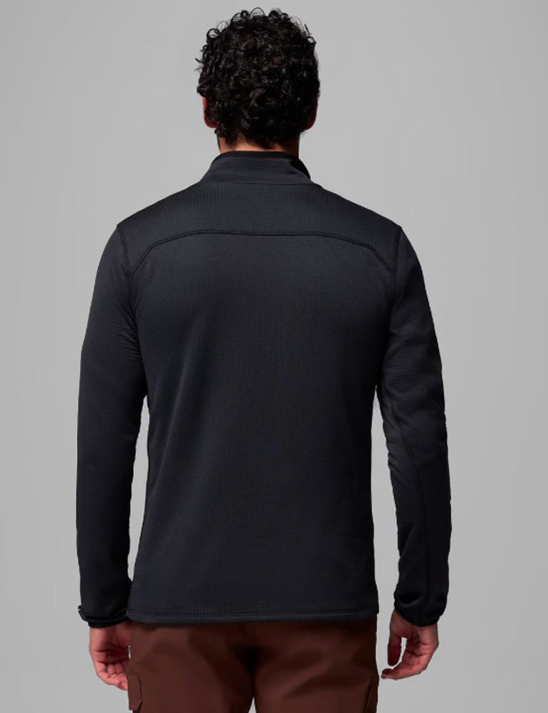 Essential Hike Grid Fleece Half Zip in Black by Columbia