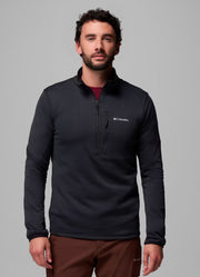 Essential Hike Grid Fleece Half Zip in Black by Columbia