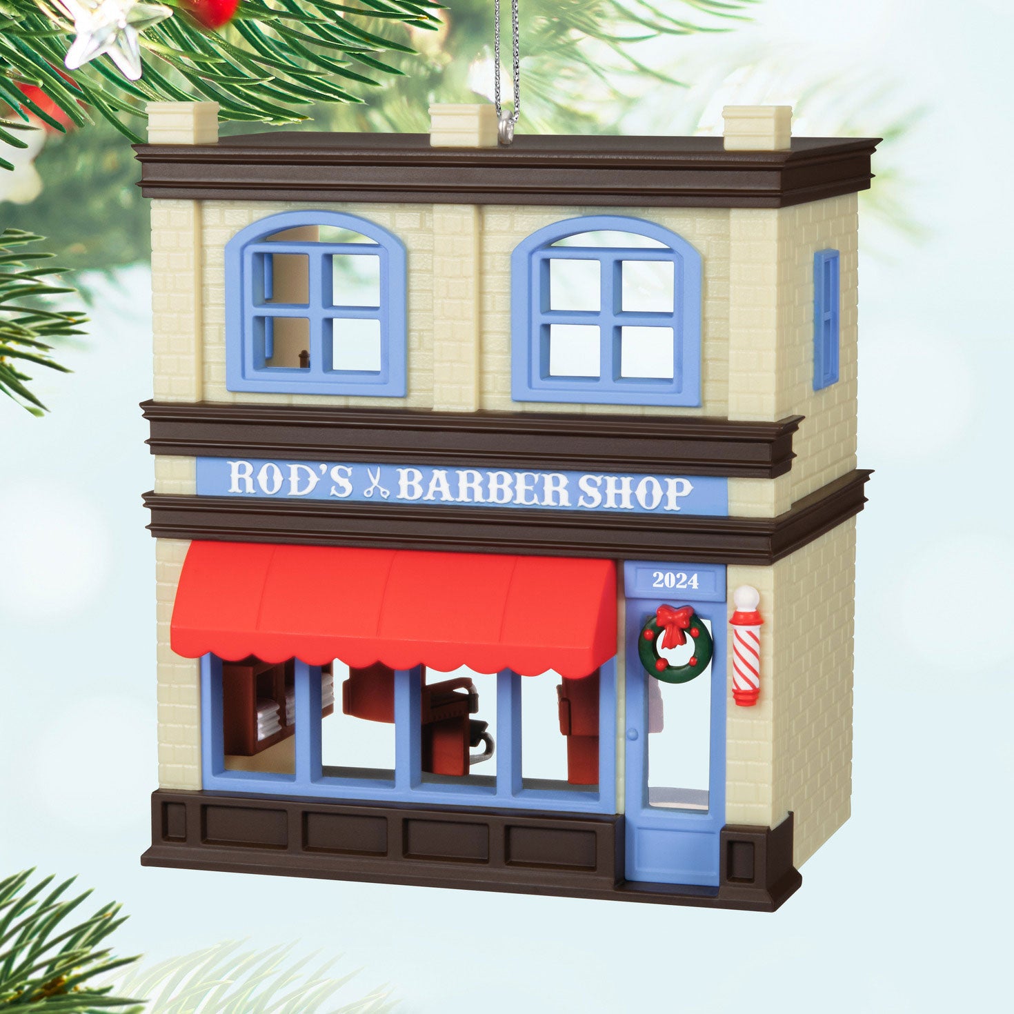 Hallmark Nostalgic Houses and Shops Rod's Barbershop 2024 Ornament