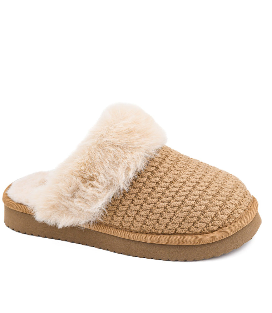 Lets Order In in Camel Cable Knit by Corkys