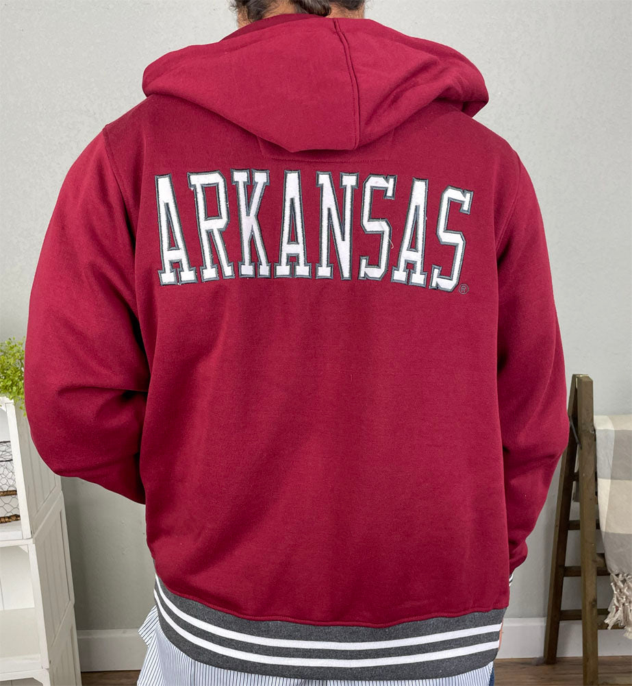 Arkansas Full Zip Jacket in Red by Franchise Club