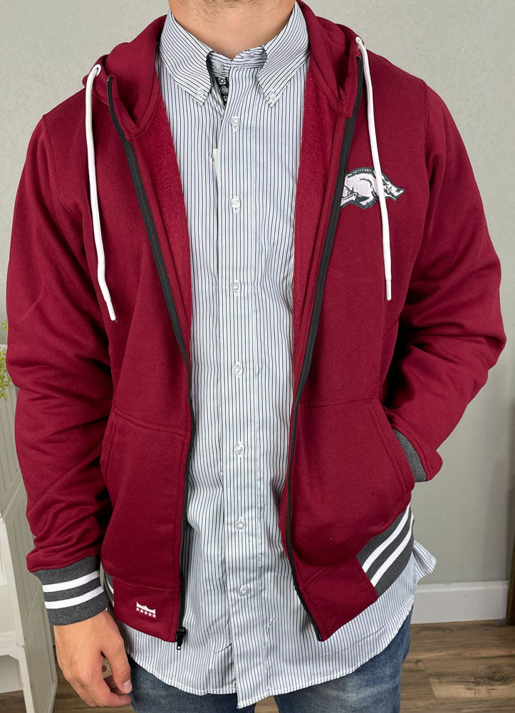 Arkansas Full Zip Jacket in Red by Franchise Club