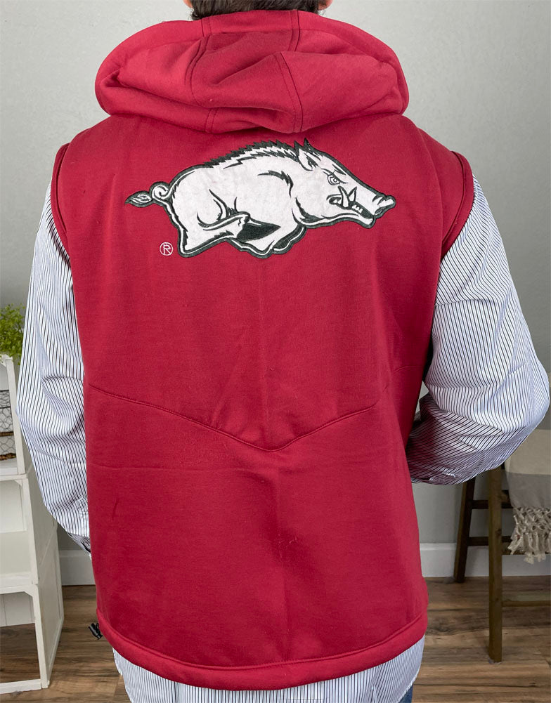 Sleeveless Arkansas Gym Fleece Full Zip by Franchise Club