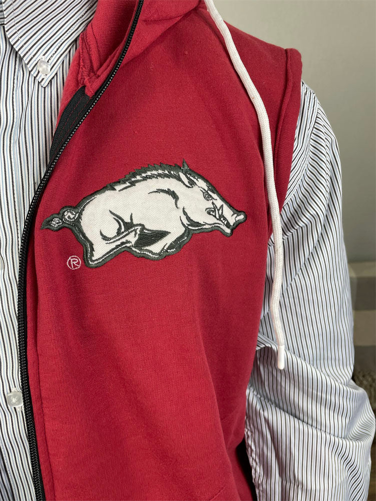 Sleeveless Arkansas Gym Fleece Full Zip by Franchise Club