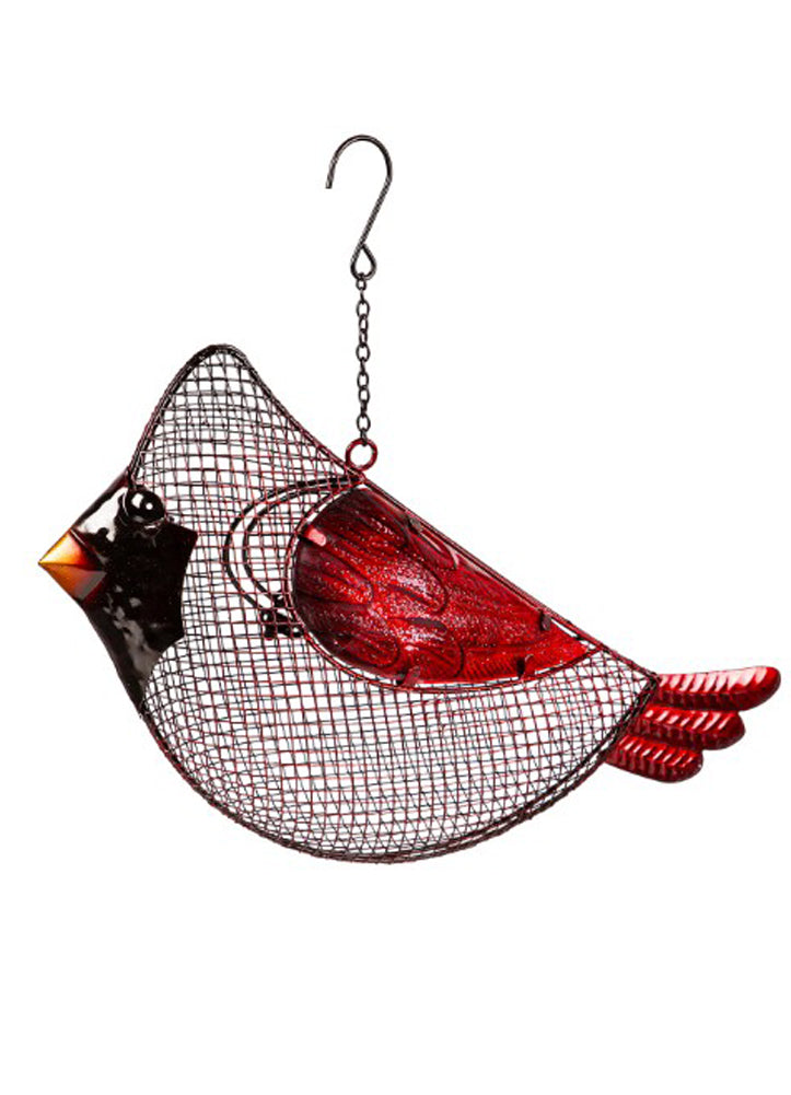 Cardinal Holiday Poinsettia Bird Feeder by Evergreen