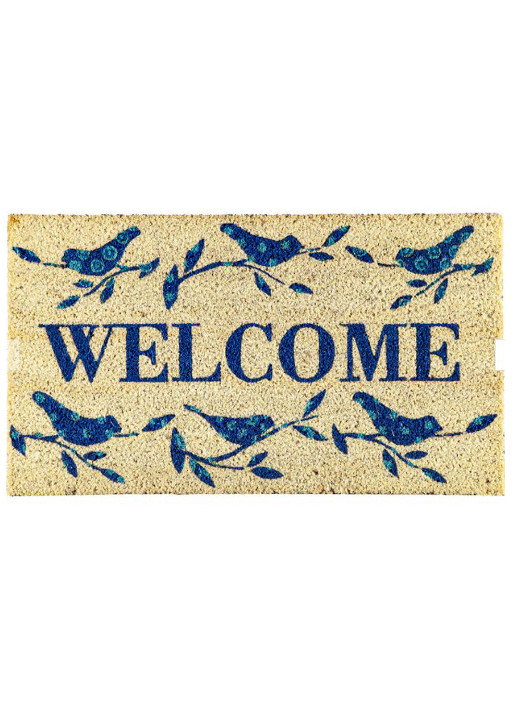 Welcome Birds Coir Mat by Evergreen