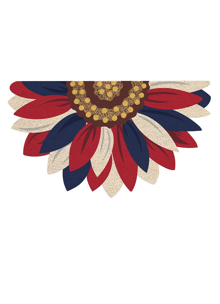 Patriotic Sunflower Shaped Coir Mat by Evergreen