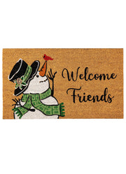 Welcome Friends Snowman Coir Mat by Evergreen
