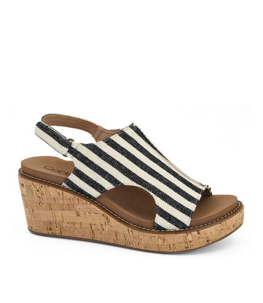 Carley in Black Natural Stripe by Corkys