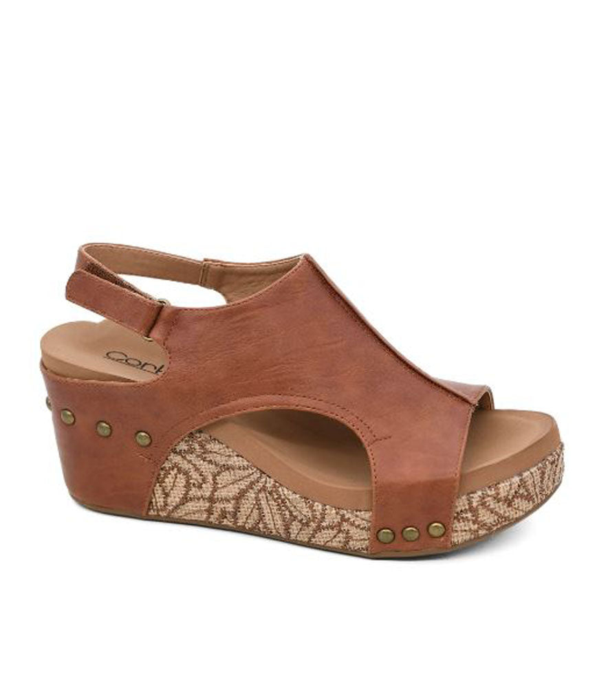 Carley in Cognac Floral Wrap by Corkys