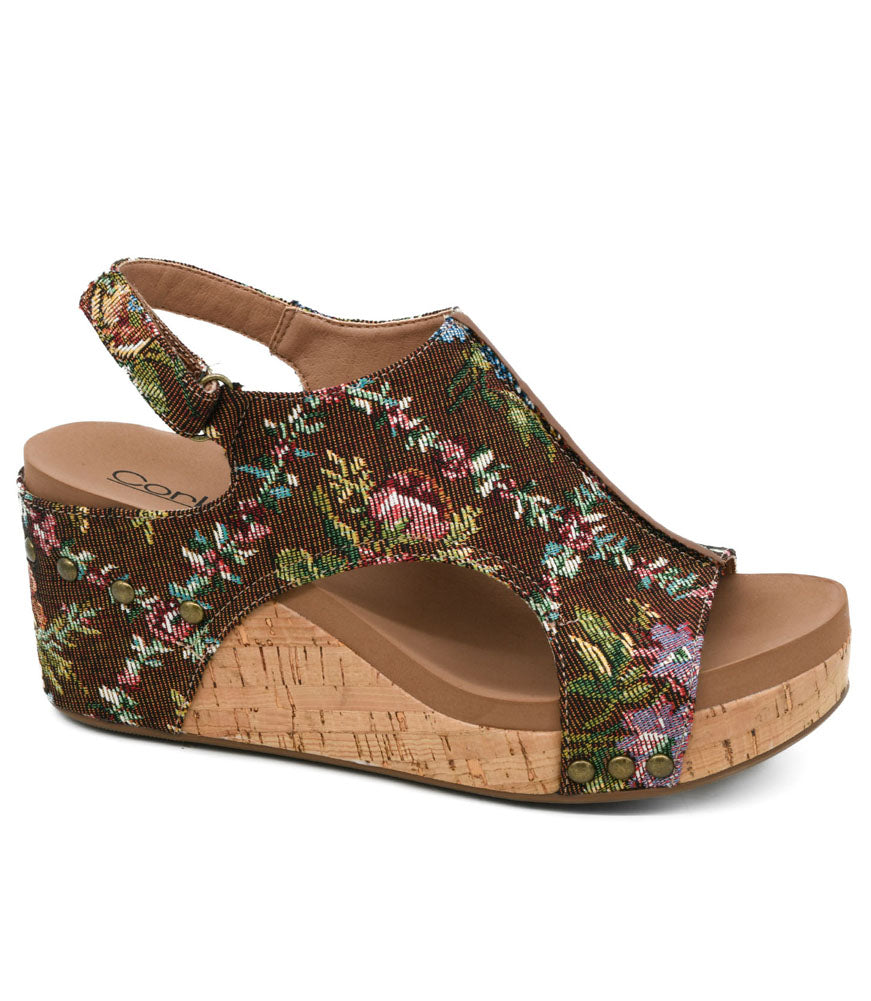 Carley in Rust Brocade Floral by Corkys