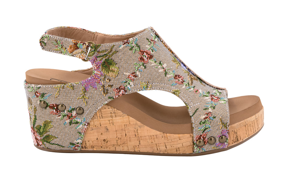 Carley in Taupe Brocade Floral by Corkys