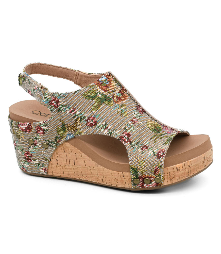 Carley in Taupe Brocade Floral by Corkys