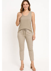 Solid Tank Top in Beige by Urban Mangoz