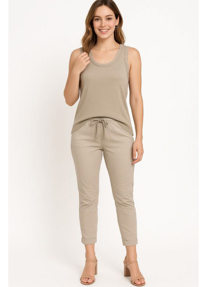 Solid Tank Top in Beige by Urban Mangoz