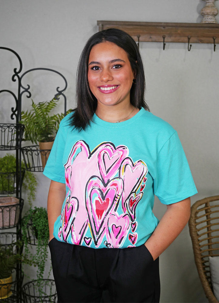 Bunches of Love Tee in Heather Sea Green by Texas True