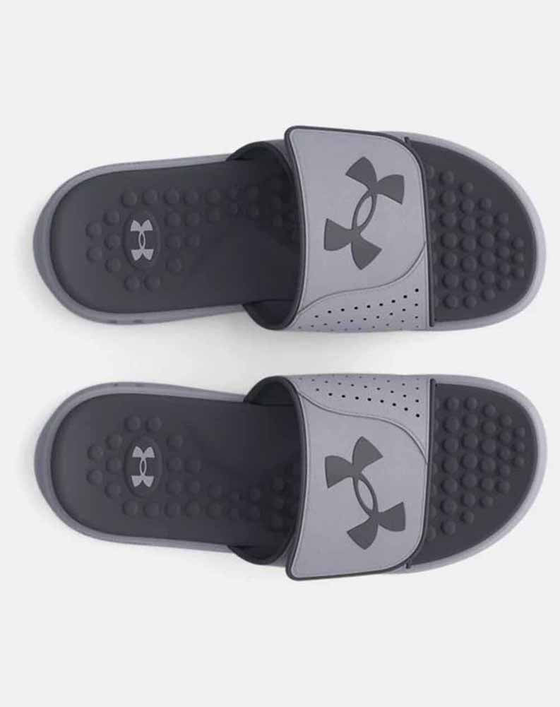 UA Boys Ignite Pro Slides in Grey by Under Armour