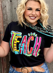 Callie Ann Stelter Teach Tee in Solid Black by Texas True Threads