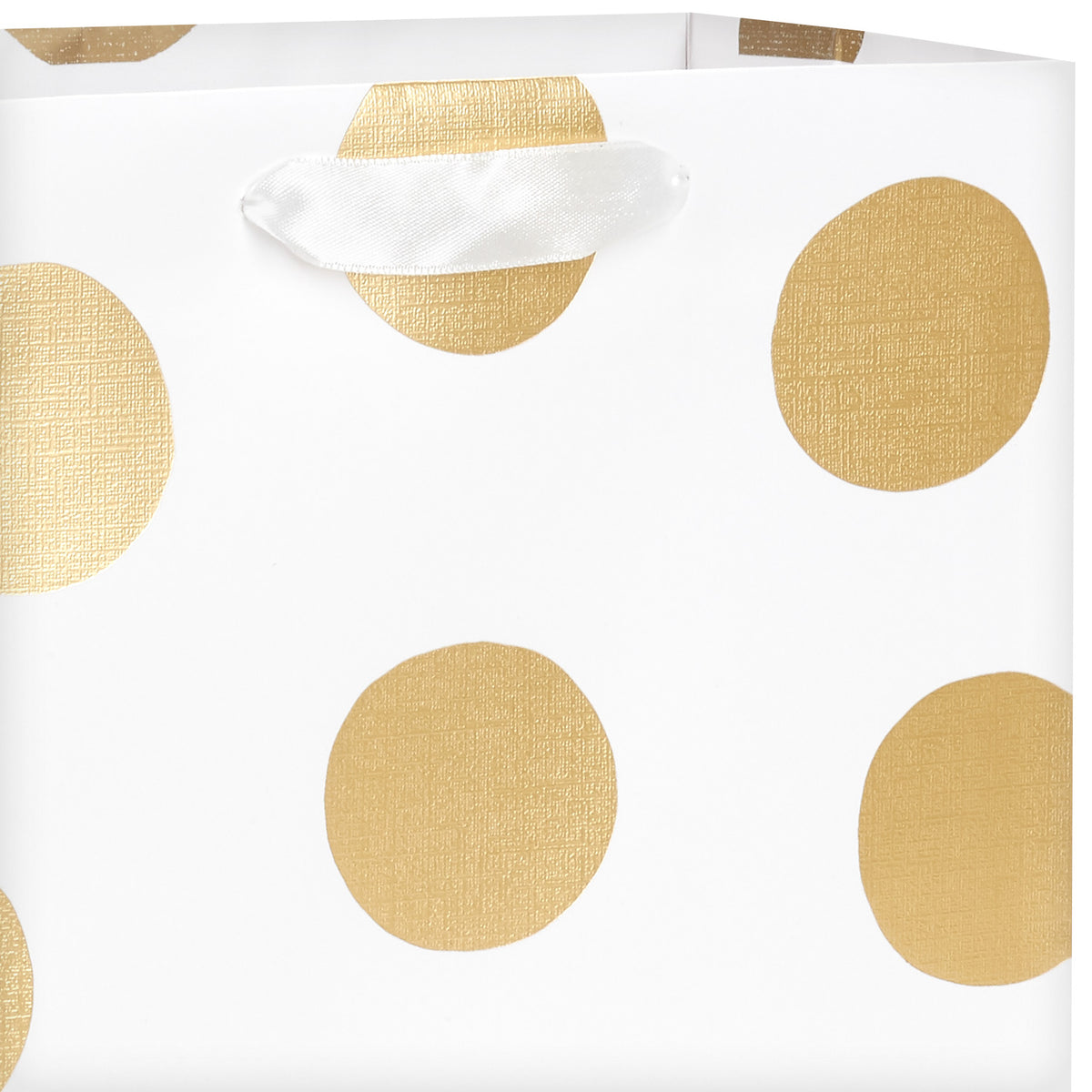 Hallmark 9.6" Gold Dots on White Medium Gift Bag