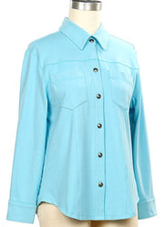 Act Natural LS Shirt Jacket in Blue