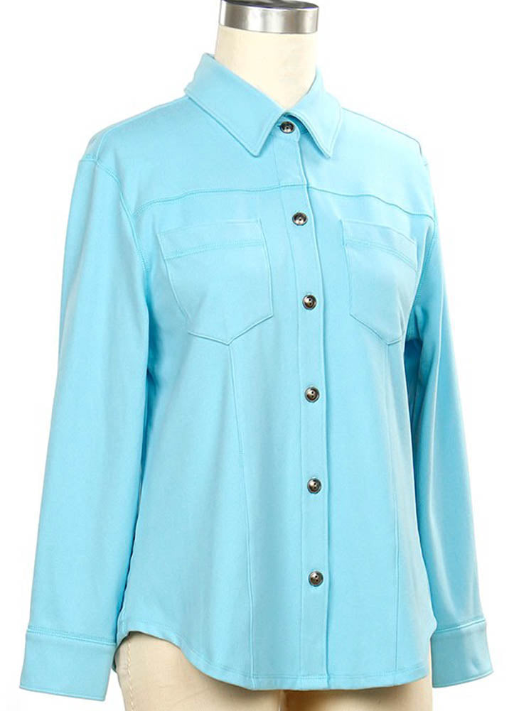 Act Natural LS Shirt Jacket in Blue