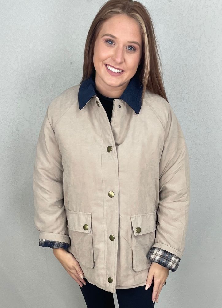 Microsuede Belted Trench Coat in Camel by Hem & Thread