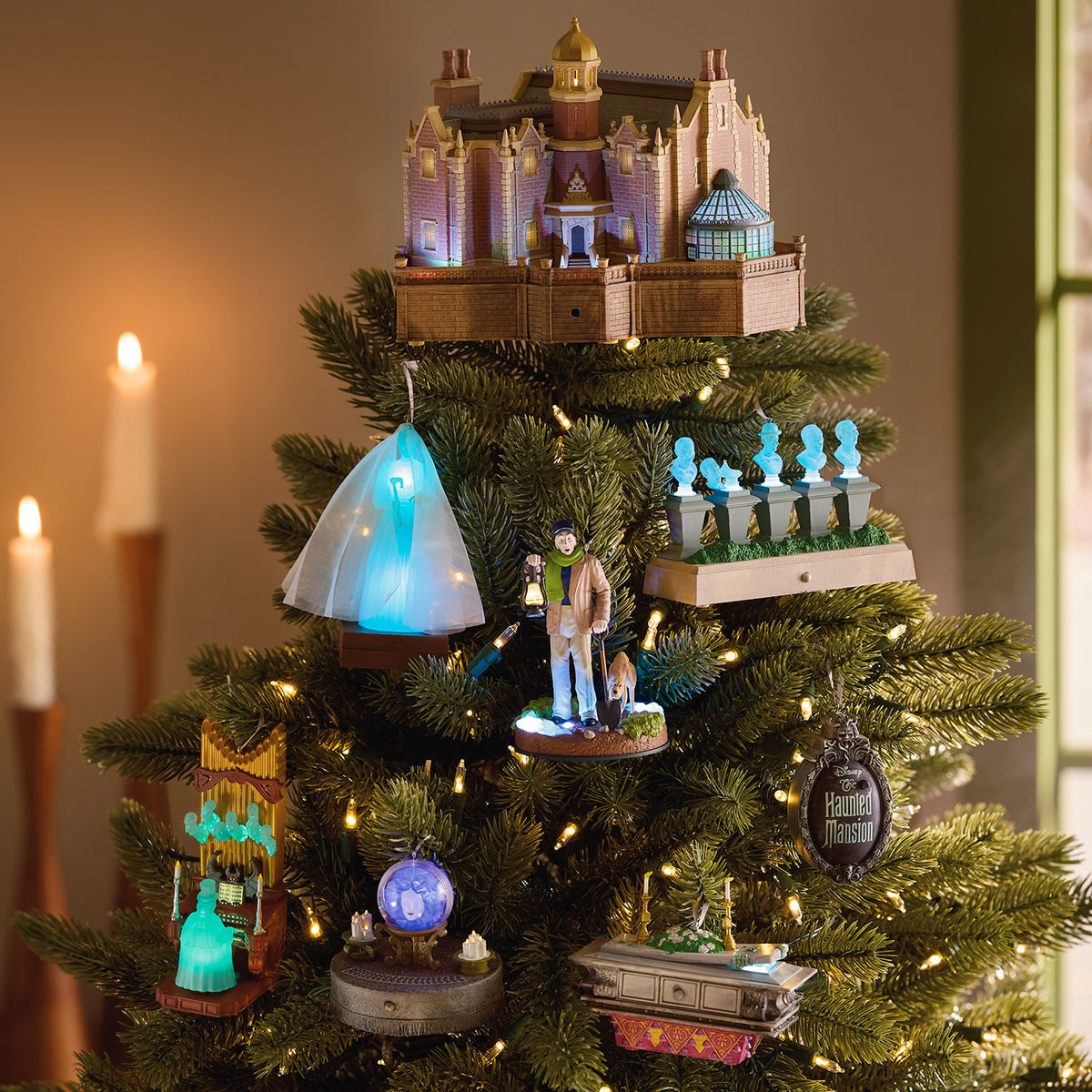 Hallmark Disney The Haunted Mansion Collection The Caretaker and His Dog Ornament With Light and Sound