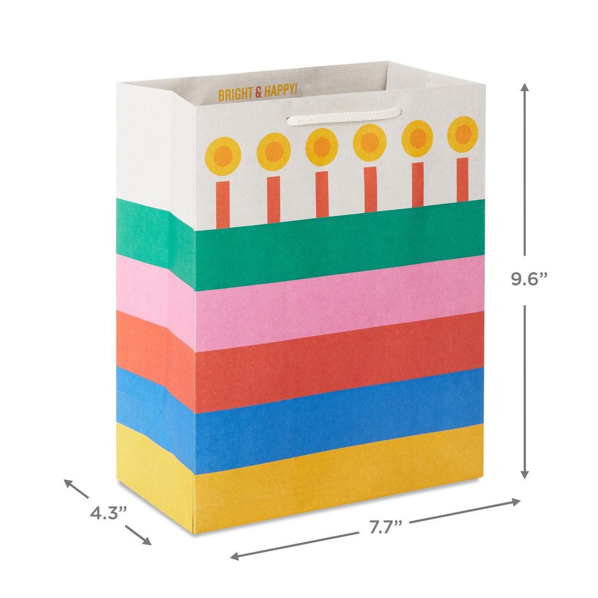 Hallmark 9.6'' Bold Striped Cake Medium Birthday Gift Bag