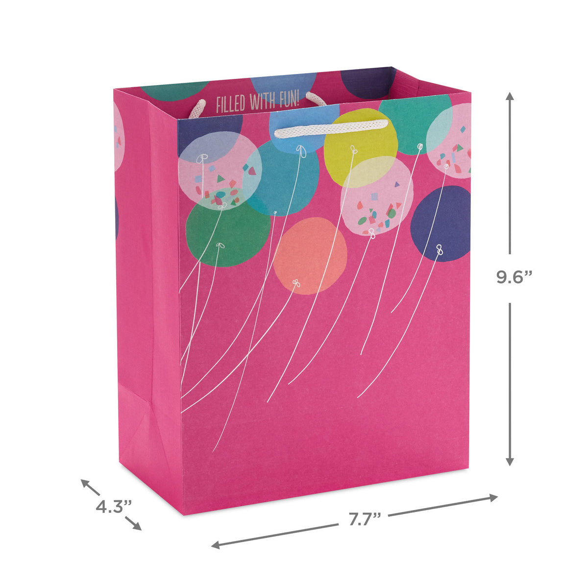 Hallmark 9.6'' Balloons on Magenta Medium Gift Bag