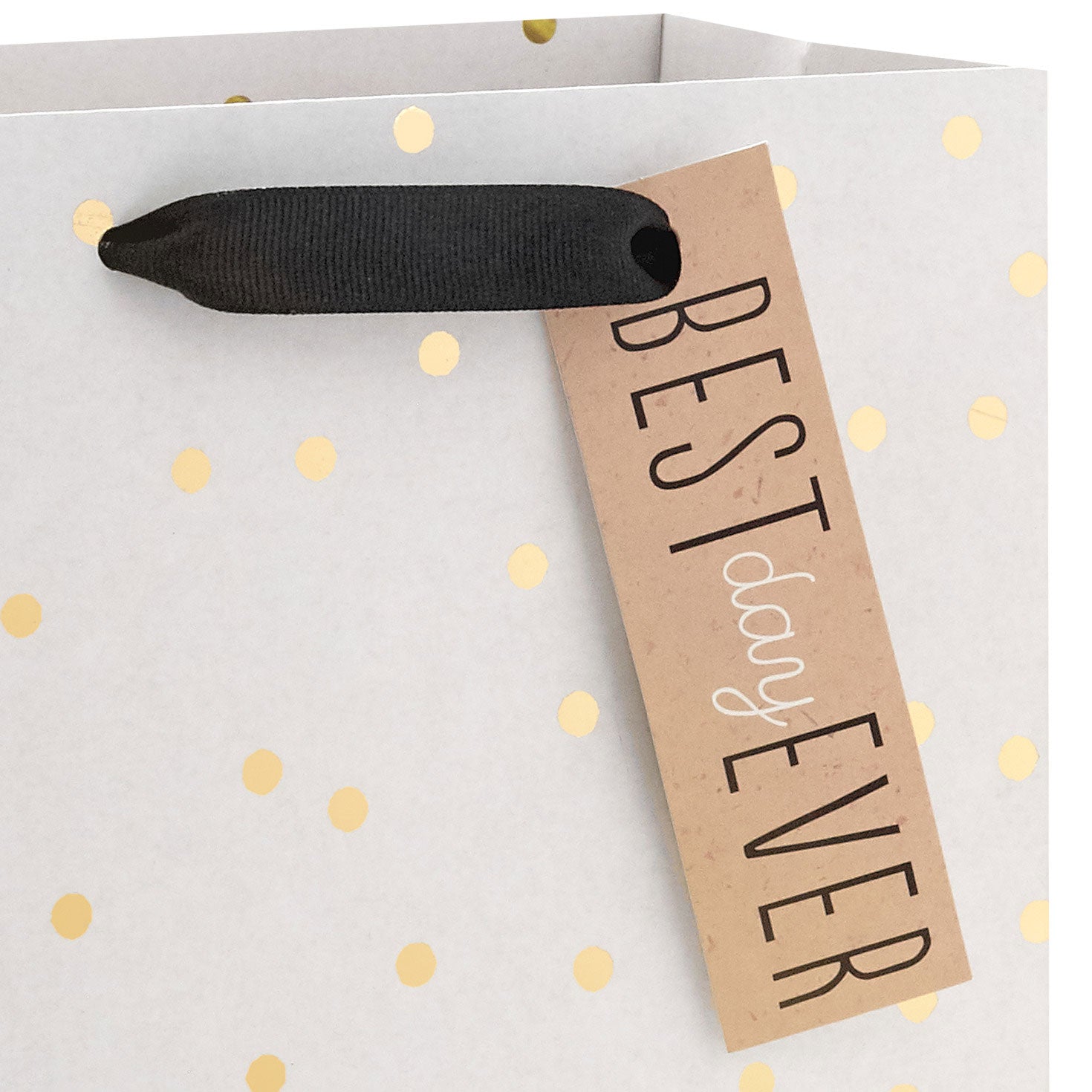 Hallmark 9.6'' Ivory With Gold Dots Medium Gift Bag