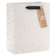 Hallmark 9.6'' Ivory With Gold Dots Medium Gift Bag