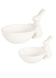 Ceramic Bunny with Bowl Set by Evergreen