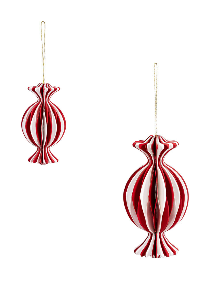 Foldable Paper Peppermint Candy Ornament Set by Evergreen
