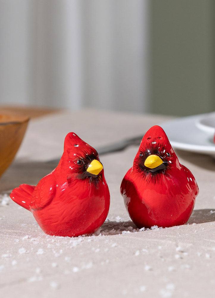 Ceramic Salt and Pepper Cardinal Set by Evergreen