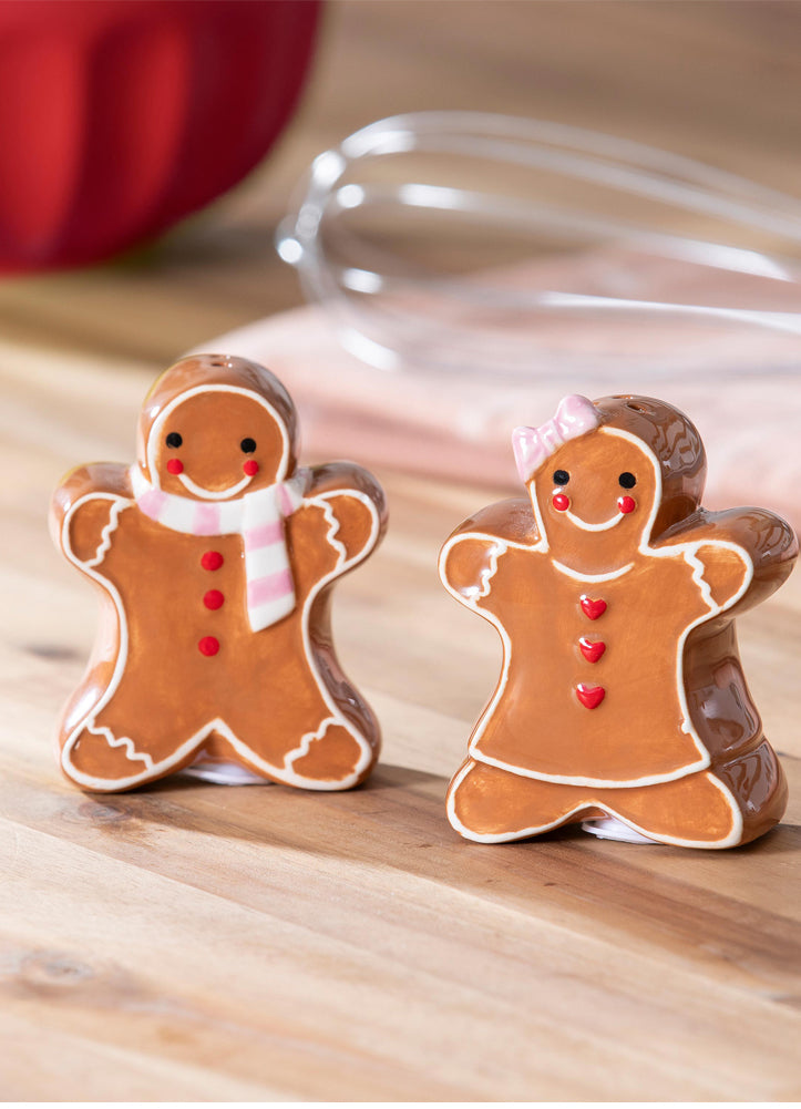 Gingerbread Ceramic Salt and Pepper Set by Evergreen