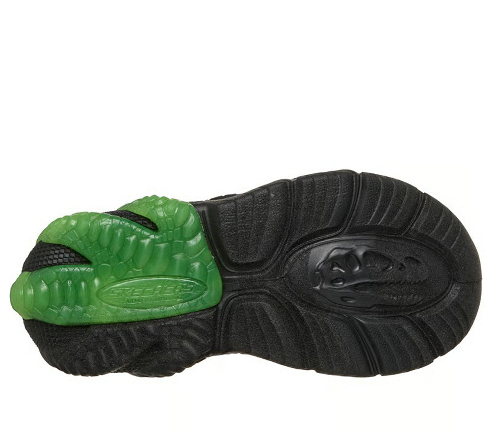 Skech-O-Saurus Lights 3.0 in Black/Lime by Skechers