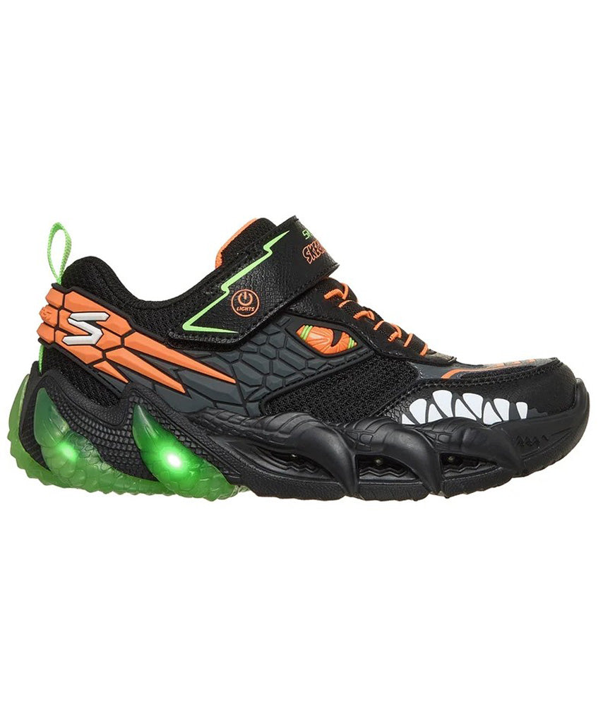 Skech-O-Saurus Lights 3.0 in Black/Lime by Skechers