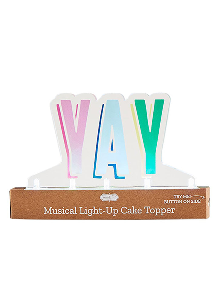 Yay Musical LED Cake Topper by Mud Pie