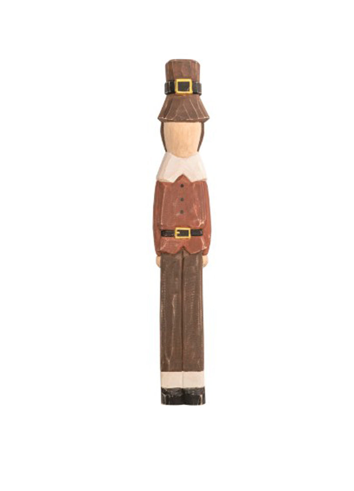 Male Wood Pilgrim Sitter by Mud Pie