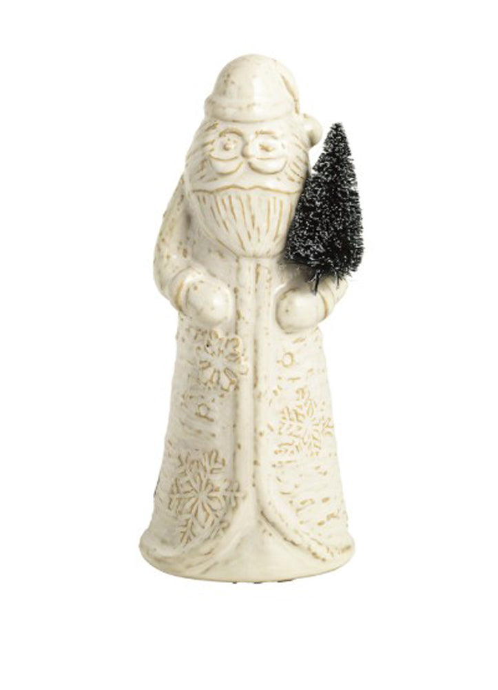 Small White Christmas Santa Sitter by Mud Pie