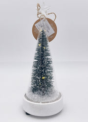 LED Glass Green Tree Sitter by Mud Pie
